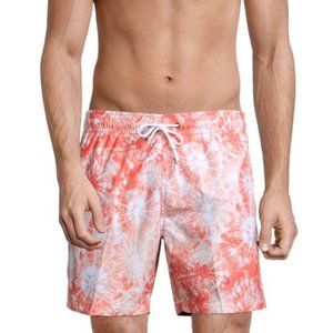 Trunks NWT Sano Short Marble Tie-Dye Orange Swim Shorts Boardshorts Size XL